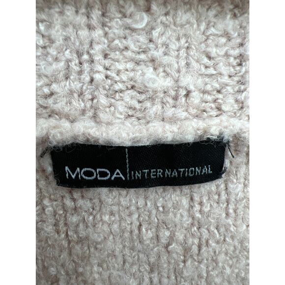MODA International (L) Pink Boucle Knit WOOL Blend Cowl Neck Sweater - Picture 5 of 7